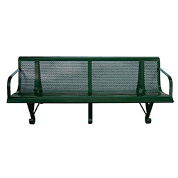 Banc métallique en tôle perforée à sceller au sol - NOVA - 200 cm - Coloris vert 6005_2