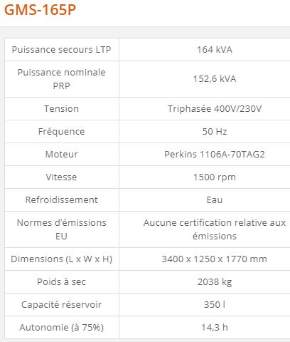 Gms-165v  groupes électrogènes industriel - 164 kva generac -_2