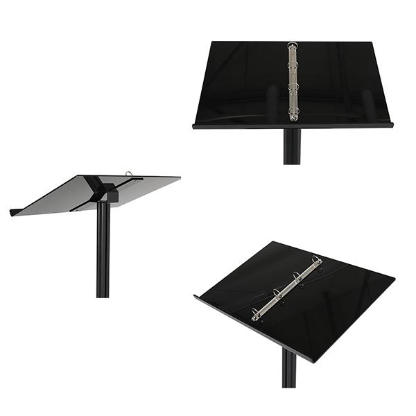 Pupitre porte-catalogue sur pied noir - H 110 cm - Réf : 214707NR_2