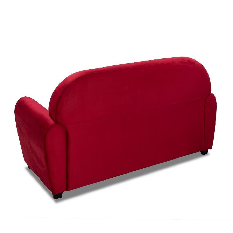 Canapé fixe Club 2 places - design vintage anglais en velours rouge - fabrication italienne_2
