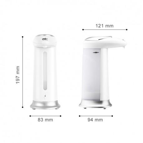 Lot de 3 distributeurs automatiques de savon et gel hydroalcoolique 330 ml - Gris et blanc - ABS antibactérien_2