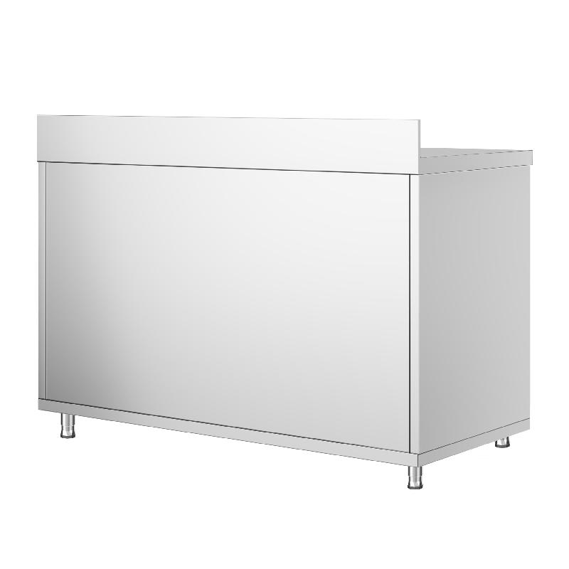 Meuble bas inox adossé P 600 mm avec portes -_2