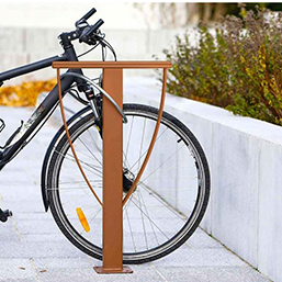 Support cycles tube d'acier 80 x 40 mm - DELTA - Fixation cadre et roue - Pose par scellement direct ou platine_2