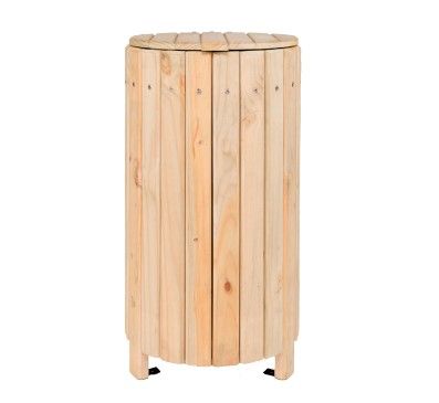 Poubelle publique Up19 - corbeille natura - Novatilu - 90 litres, bois de pin traité autoclave classe 4_0