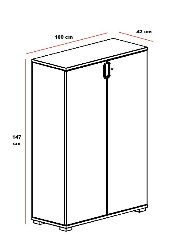 Armoire de rangement avec portes battantes TAK - Mobel Linea - Acacia clair_2