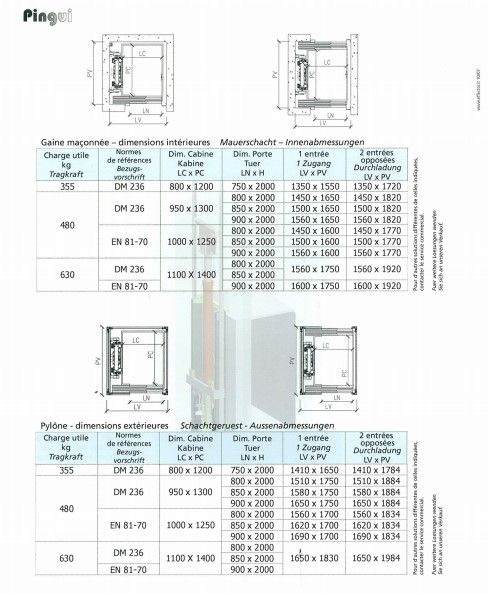 Ascenseurs hydrauliques - oleolift - charge utile de 350 à 630 kg_2