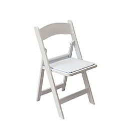 Chaise pliante en bois de hêtre - COCKTAIL - avec galette amovible en vinyle blanc_2