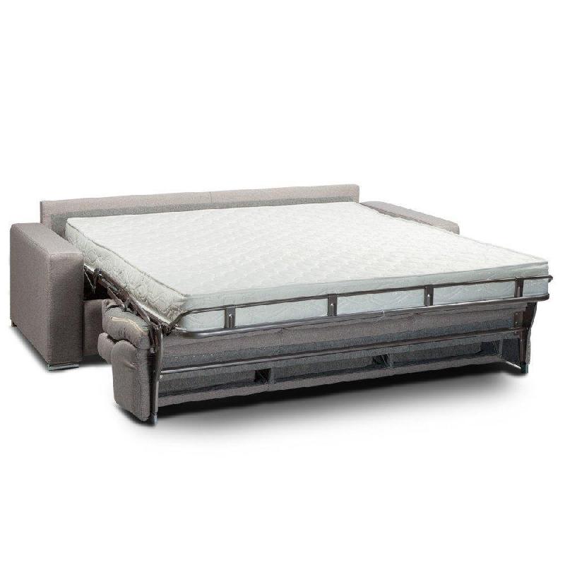 Canapé lit 4-5 places Intenso XXL - Convertible express - Lattes - Couchage 180x197 cm - Tweed gris silex - Matelas 16 cm_2