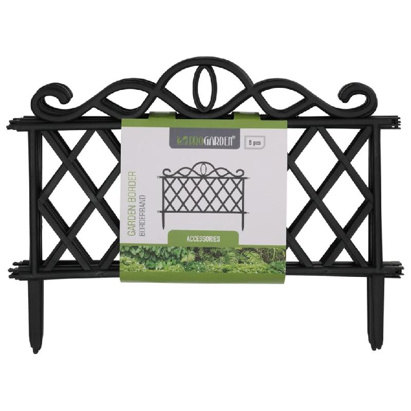 Progarden clôture de jardin décorative 5 pcs pp noir 48x34 cm 447579_2