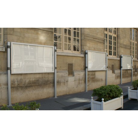 Vitrines extérieures sur pied - aluminium ou thermolaqué - plexi choc ou verre sécurit - éclairage LED ou fluo_2