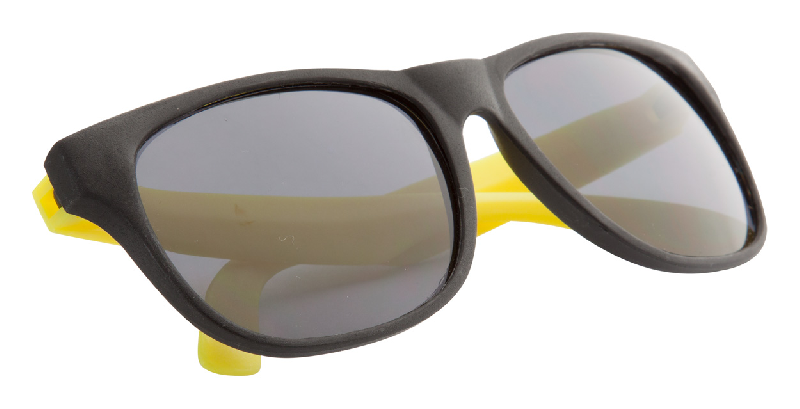 Lunettes de soleil - branches colorées - protection UV400 - couleur jaune - poids 23,33 g_2