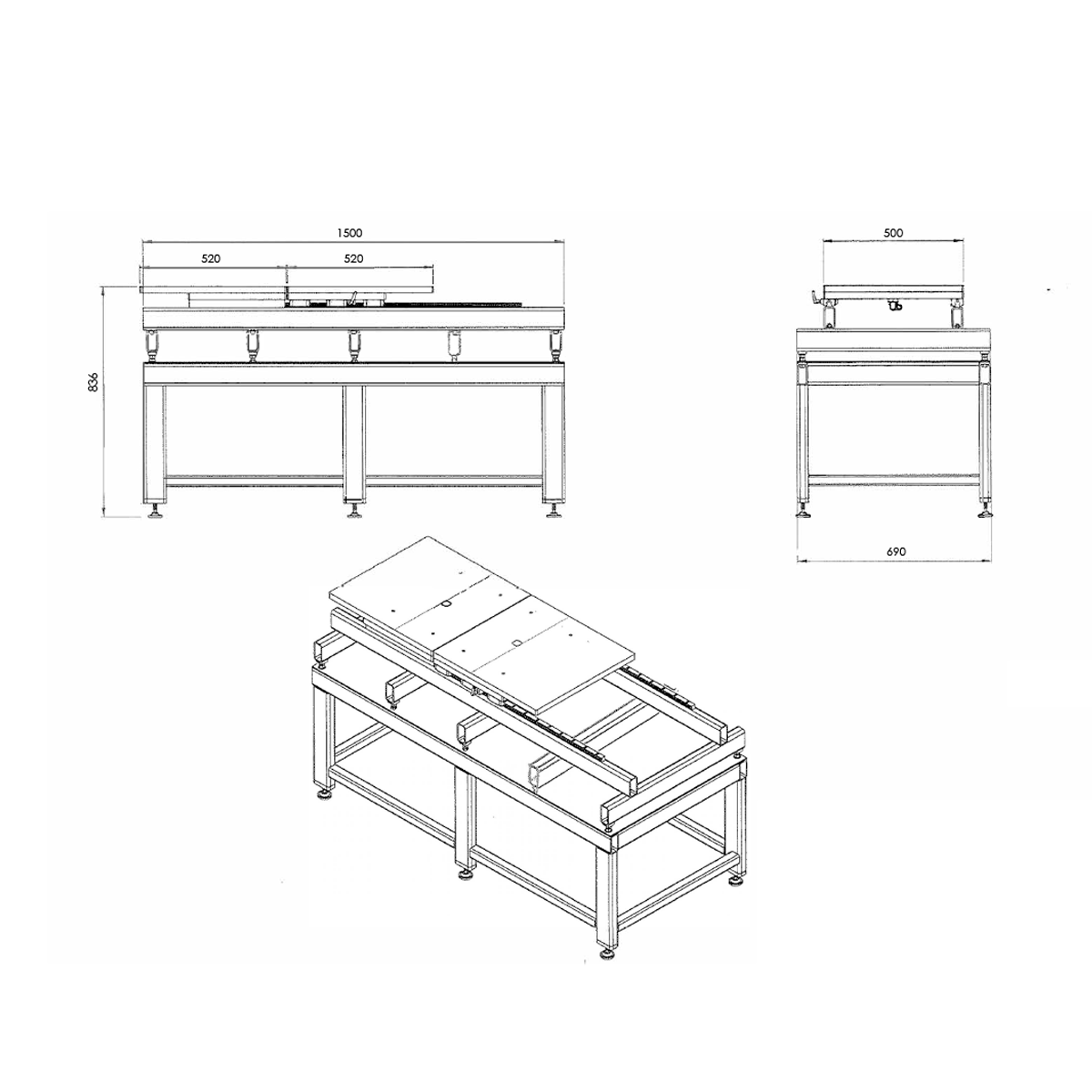 Table de Moule à équerres forgées 1,5 à 3 Tonnes pour effectuer facilement toutes opérations- OPTIM_EF3_2