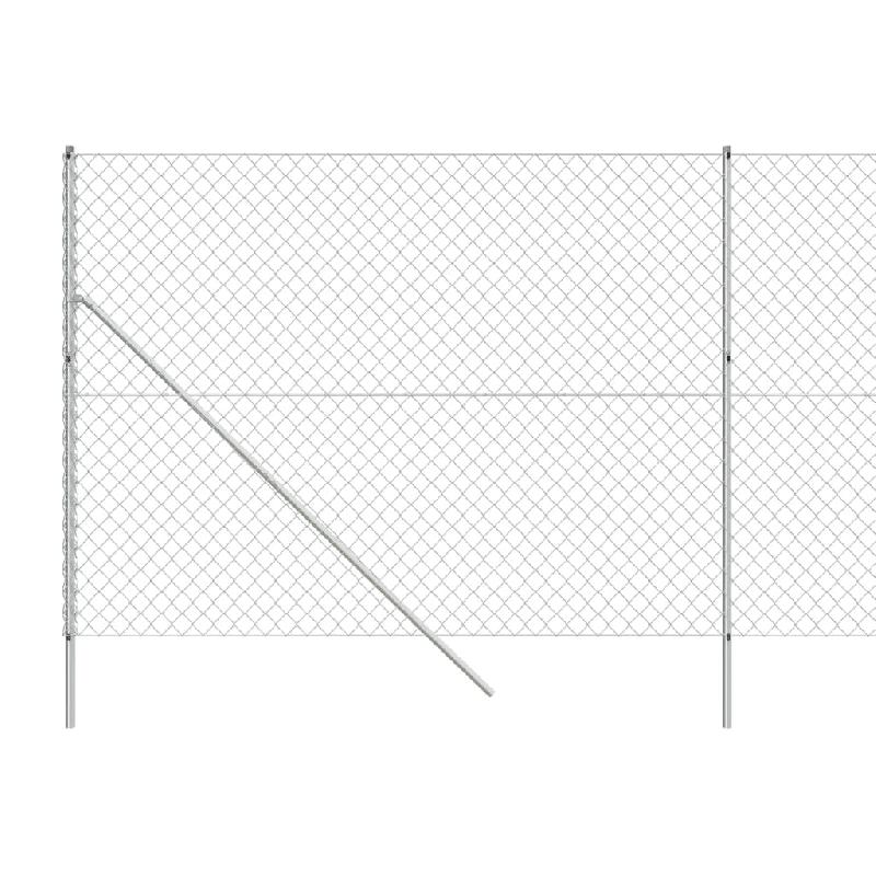 Vidaxl clôture à mailles losangées argenté 1,6x10 m 154004_2