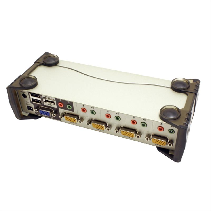 Aten cs1734b switch kvm vga, ps/2-usb, audio, hub usb, 4 ports_2