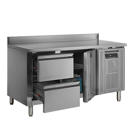 Refroidisseur de comptoir 1 porte 2 tiroirs GN1/1 SS304 - 272 L | Tefcold - CK7220_2