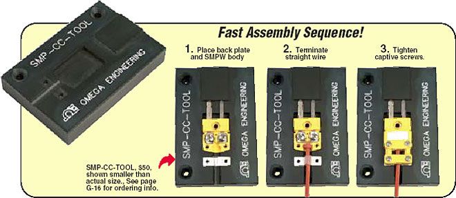 Connecteur thermocouple SMPW-CC Series - Omega - 2 broches plates avec serre-câble intégré_2