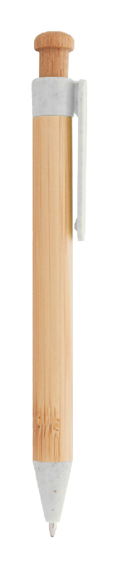 Stylo bille en bambou - Attributs en plastique de paille de blé écologique - Encre bleue_2