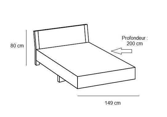 Lit design EVA - Couchage 140 x 190 cm - Chêne clair rechampis blanc - Style contemporain_2