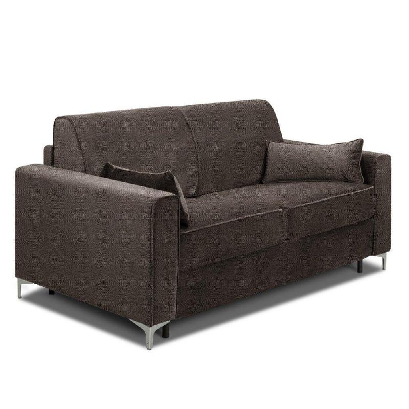 Canapé convertible express Jackson 140cm - Sommier lattes bois - Tweed taupe - Matelas 16 cm_2