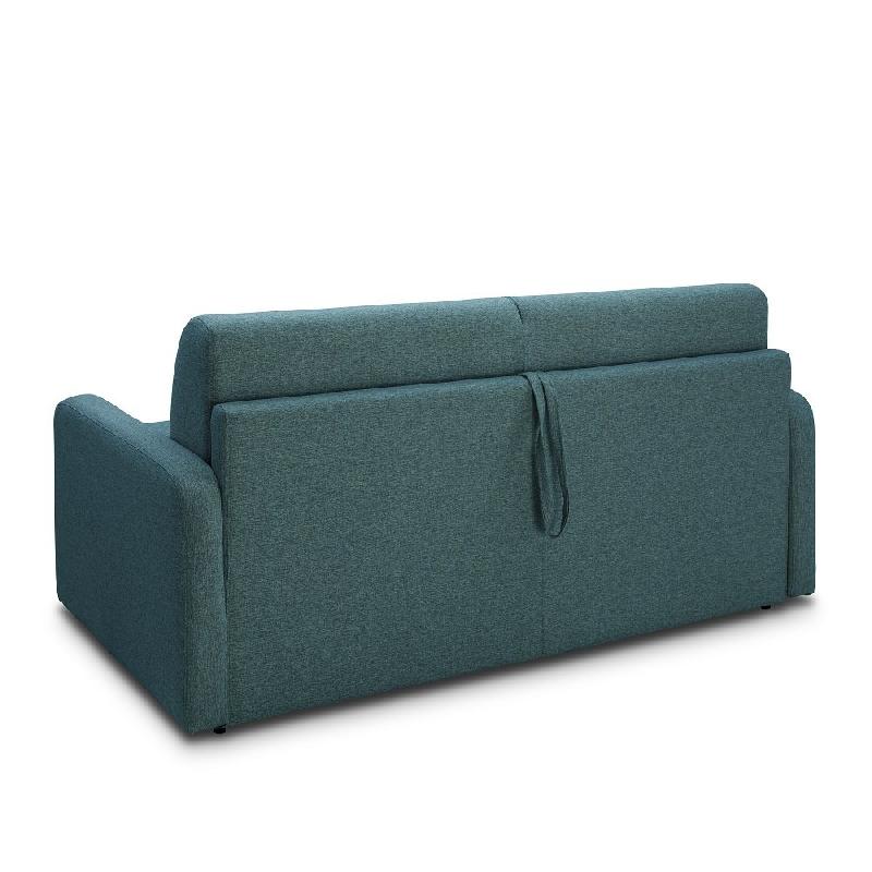 Canapé convertible express Mac Mahon - tissu tweed bleu lagon - sommier à lattes 160cm - matelas 16cm_2