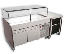 Vitrine réfrigérée non canalisable Perla - modèles avec ou sans réserves, vitrage collé ou vissé_2