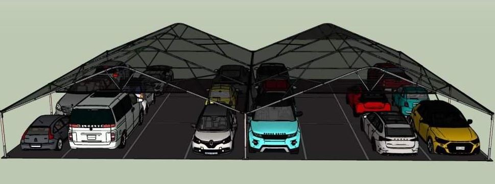 Abris de stationnement idéal pour  vastes parkings ou  zones d'entreposage de véhicules_2
