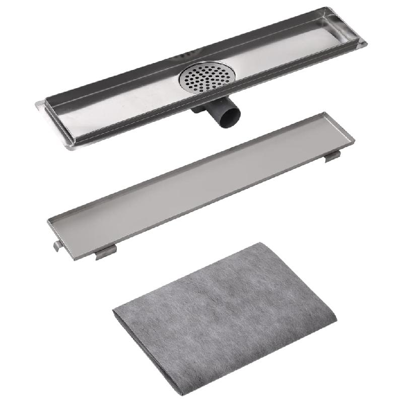 Vidaxl drain de douche linéaire 630 x 140 mm acier inoxydable 142172_2