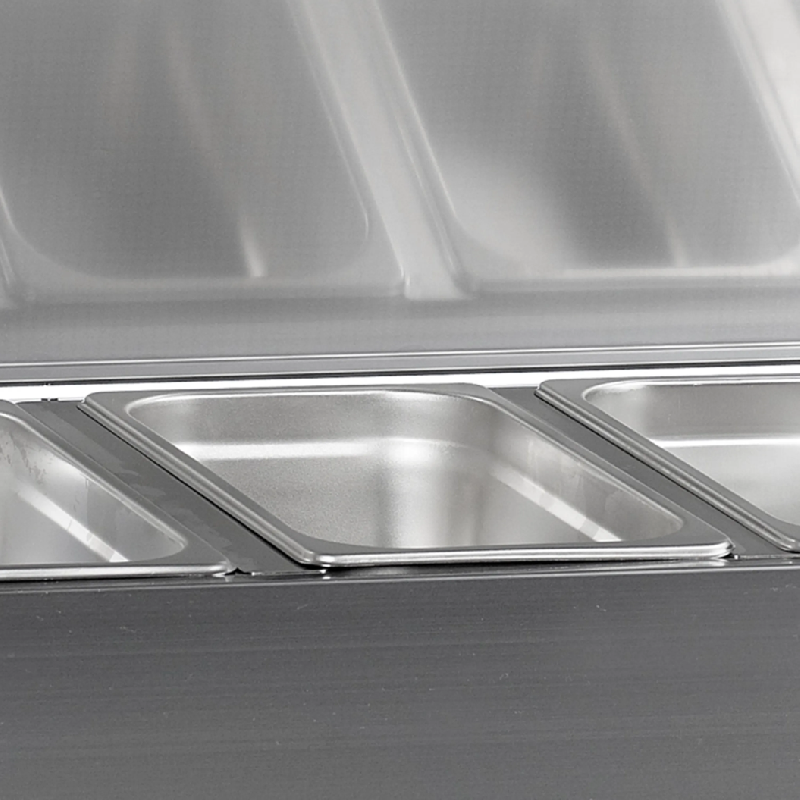 Vitrine réfrigérée GN1/4 GVC33-140 S/S Inox L1400mm 30847 TEFCOLD_2