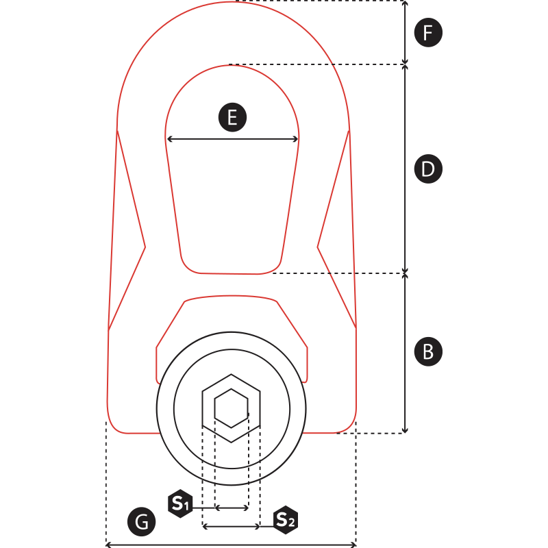 Anneau de levage à double articulation - CODIPRO DSR - REF : 41050 - Rotation de charges - 0,1t à 9t_2