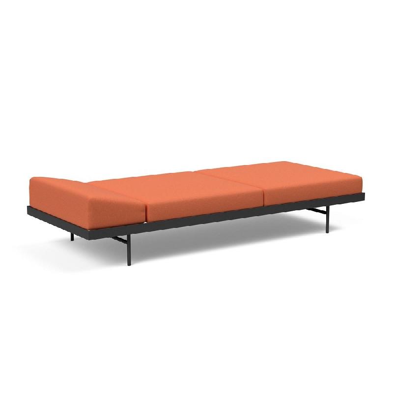 INNOVATION LIVING - Canapé design convertible lit Puri 195x80 cm en tissu Argus Rust avec table en chêne_2