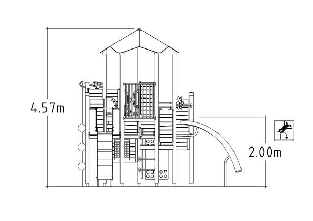 Structure multi-jeux pour enfants 5 à 12 ans - Uniplay Karro 8049141 - Hags - Poteaux et panneaux bois, fondation à enterrer_2