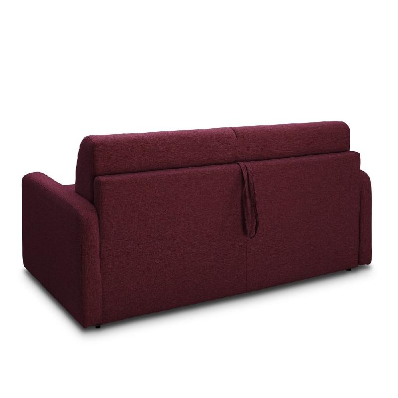Canapé convertible express Mac Mahon - sommier à lattes 140cm - matelas 16cm - tissu tweed rouge mahogany_2