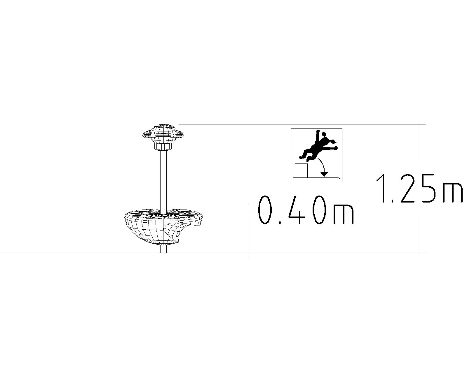 Manège Whirligig pour aires de jeux - Réf 8069318 - Hags - Tranche d'âge 5-12 ans, dimensions 770x770x1290 mm_2