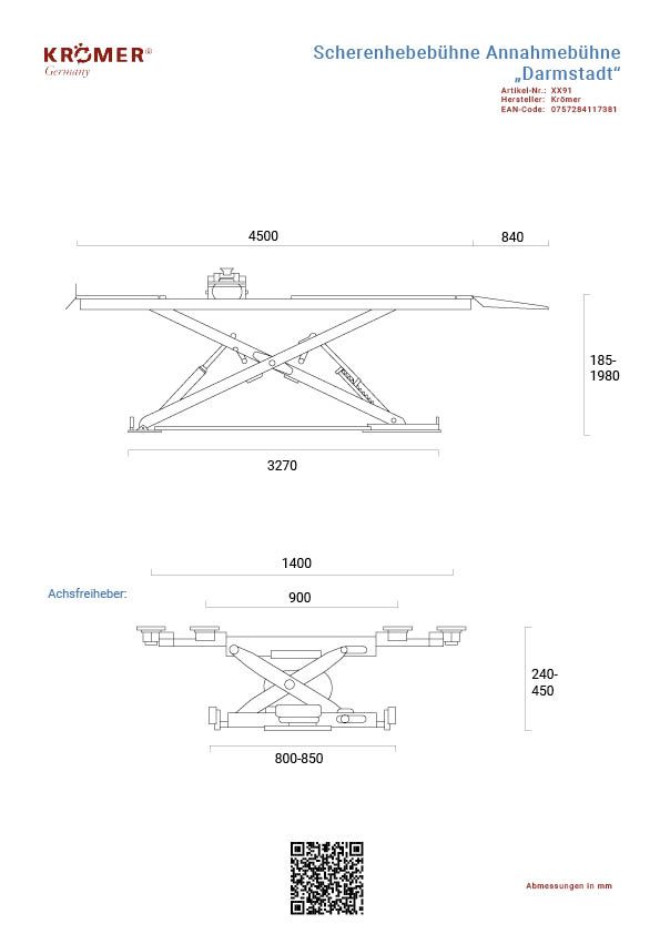 Pont élévateur à ciseaux hors-sol idéal pour travaux de pneus & carrosserie  - XX91_2