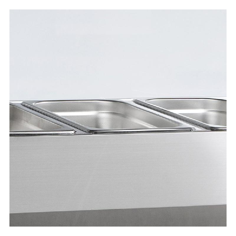Vitrine à ingrédients réfrigérée avec pare-haleine - 7 x GN1/4 | Tefcold - GVC33-160_2