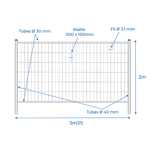 Clôture de chantier mobile 2m x 3m35_2