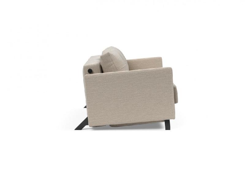 Canapé design convertible Cubed 02 Arms - Innovation Living - Lit 140x200 cm - Tissu Blida Sand Grey_2