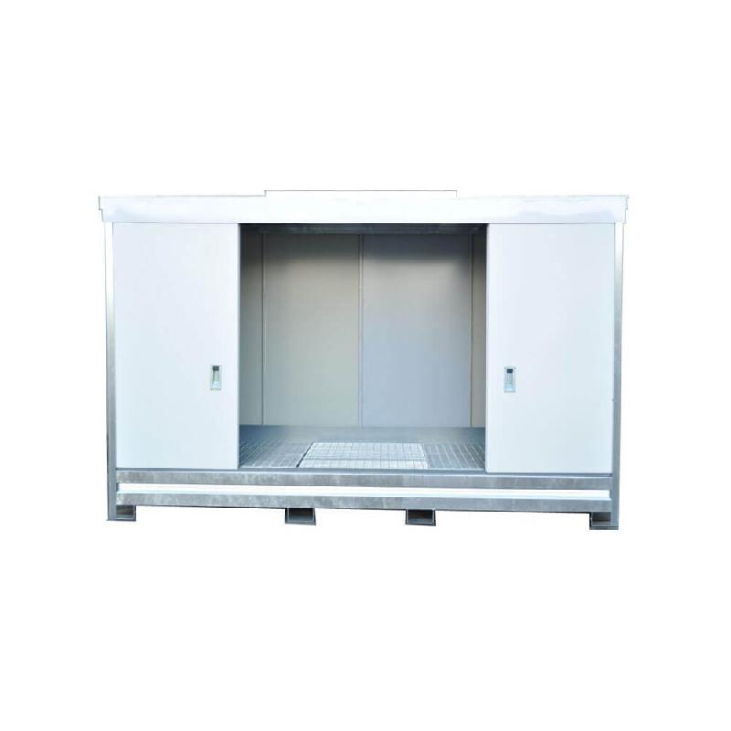 Armoire de rétention galvanisé 3958x1466x1955 mm + caillebotis galva - 1500 L avec portes_2