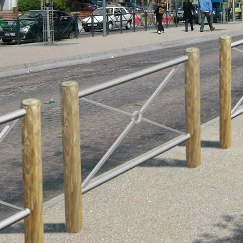 Barrière de ville bois et acier galvanisé_2