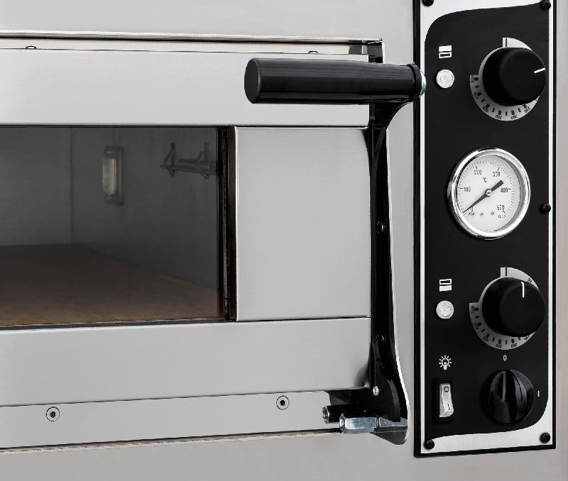 Four électrique professionnel à pizza et pain - 9 pizzas - TRAYS 9 GLASS - porte vitrée et pierre réfractaire_2