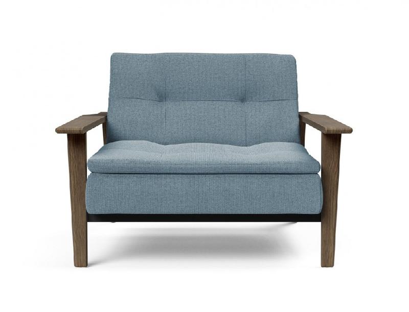 Fauteuil design convertible Innovation Living Dublexo Frej Soft Indigo - Couchage 90x115 cm - Piétement chêne fumé_2