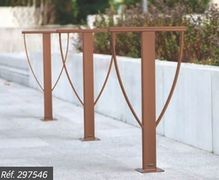 Appui vélos Lisbonne - faible encombrement - barrière main courante - largeur 505 mm_2