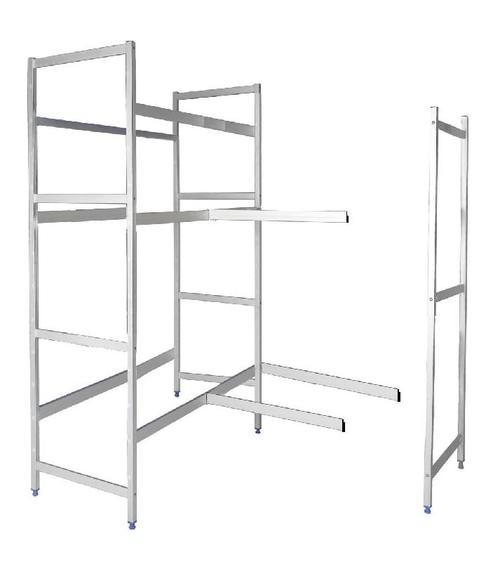 Extension rayonnage 5 étagères GN 2/3 - H 2000mm, Prof. 385mm, Long. 1472mm - Lacor_2