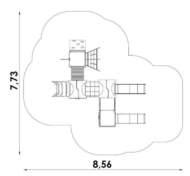 Jeu multi tours tous petits en acier inoxydable et PEHD - Référence BT11559 - Conforme EN1176_2