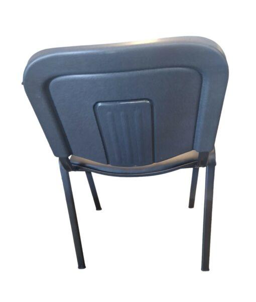 Chaise visiteur en similicuir d'occasion - cadre métal noir mat - design contemporain - 53x53x83 cm_2