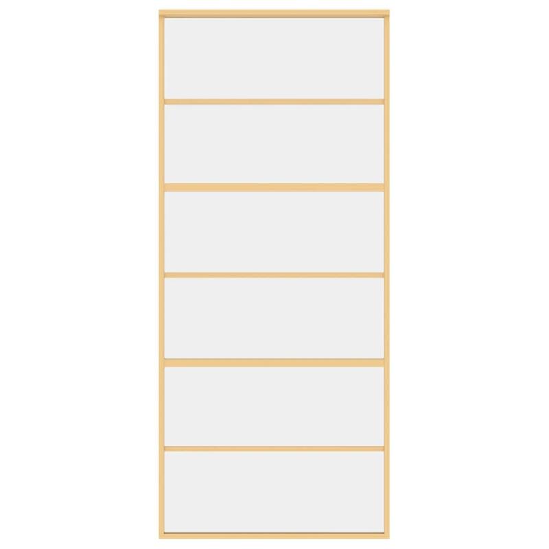 Vidaxl porte coulissante doré 90x205 cm verre esg clair et aluminium 155161_2