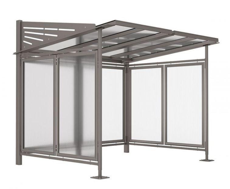 Abri Convivial - Abri cycles en porte-à-faux - Structure en acier et toiture en polycarbonate_2