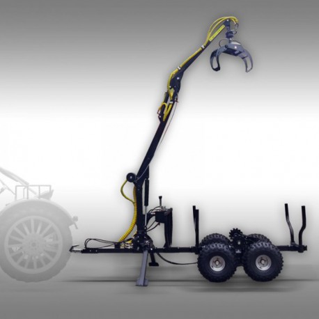 Grue treuil sur remorque 4 X 4  porte grumes Jansen_2