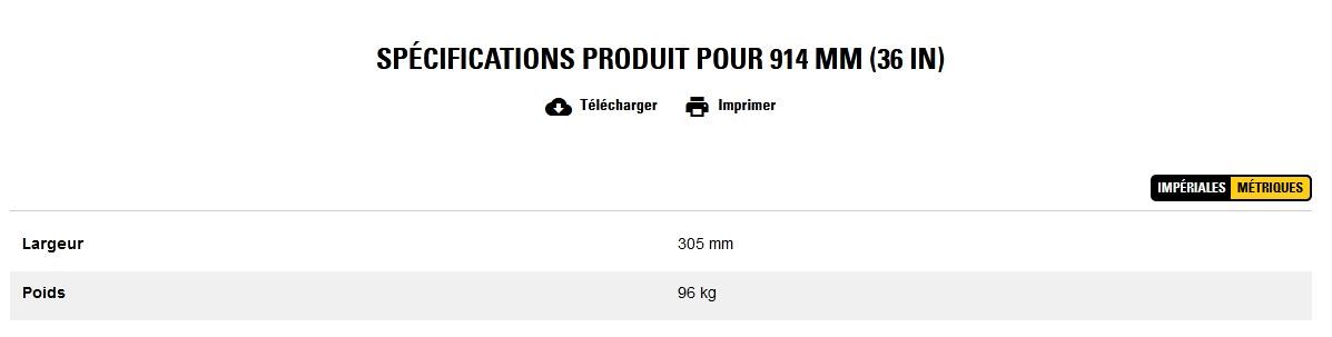 Godet d'excavation pour usage courant - caterpillar finance france - 914 mm (36 in) - poids 96 kg_2
