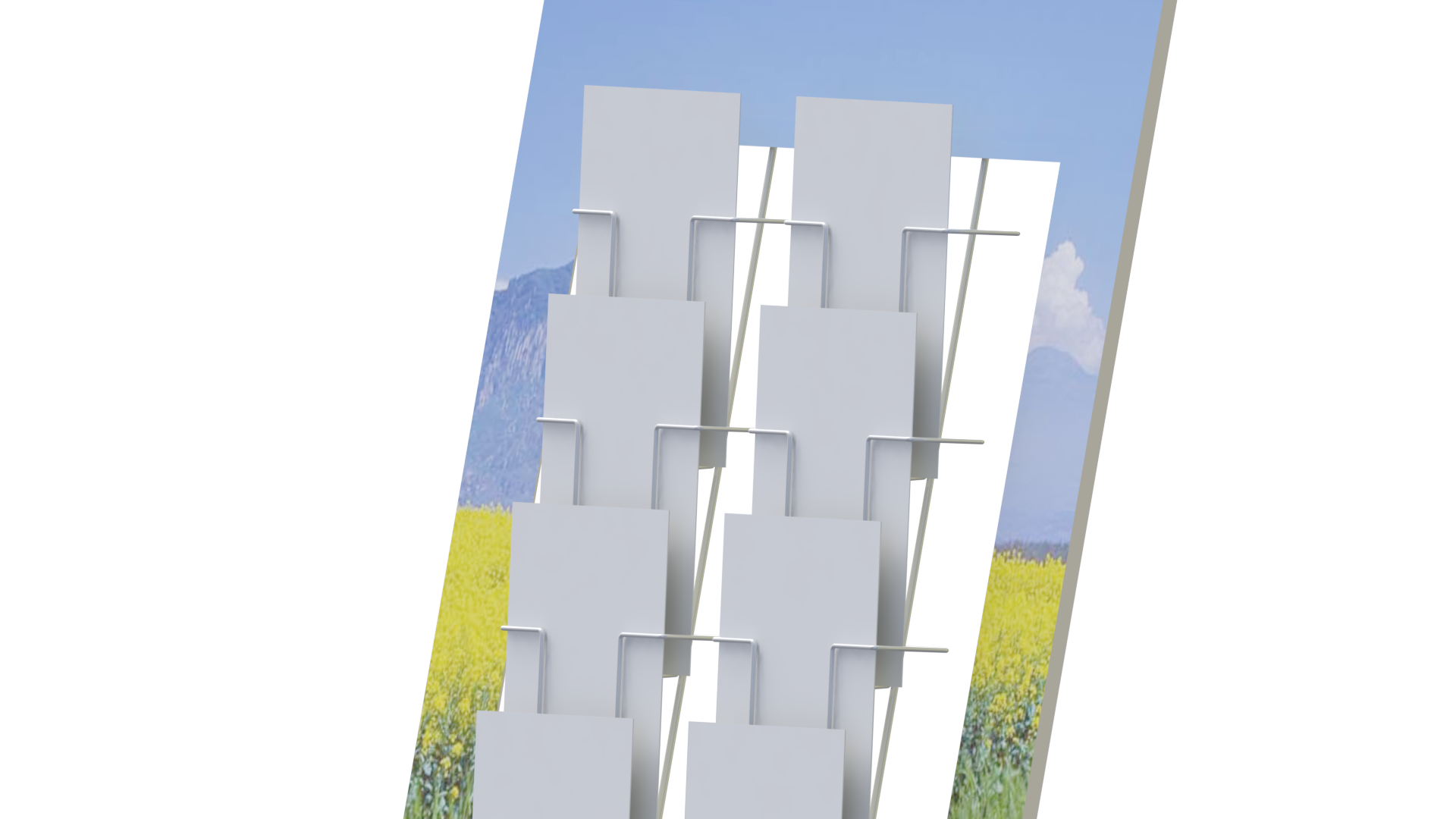 Présentoir mobile / chevalet 1 face fixe en métal - 10 cases Format 21x30V ou 21x30H_2